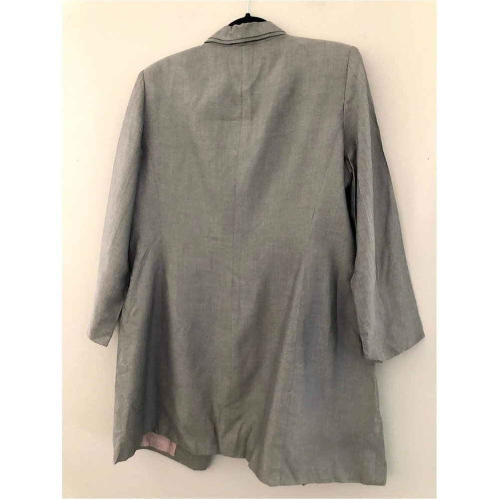 Kasper Petite Gray Longline Career Blazer Jacket Women's Size 16P Office Chic - Picture 6 of 11